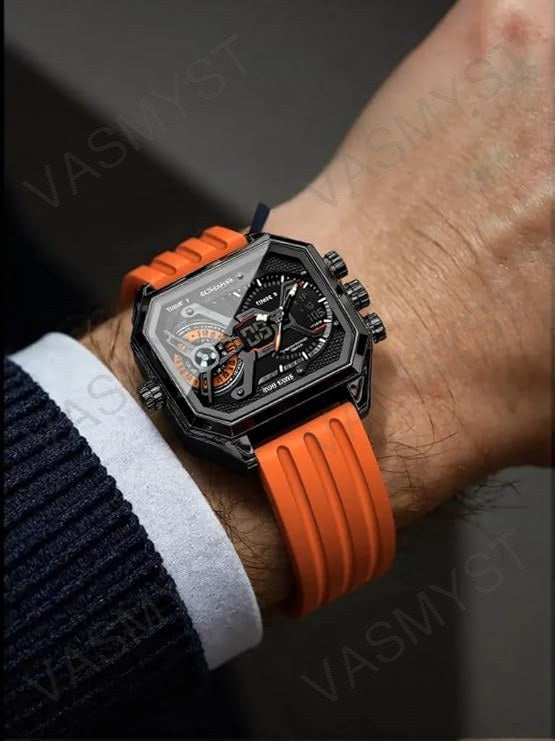 Vasmyst E106 Black Orange Digital Watch - 61kWsFqjB2L._SY741_