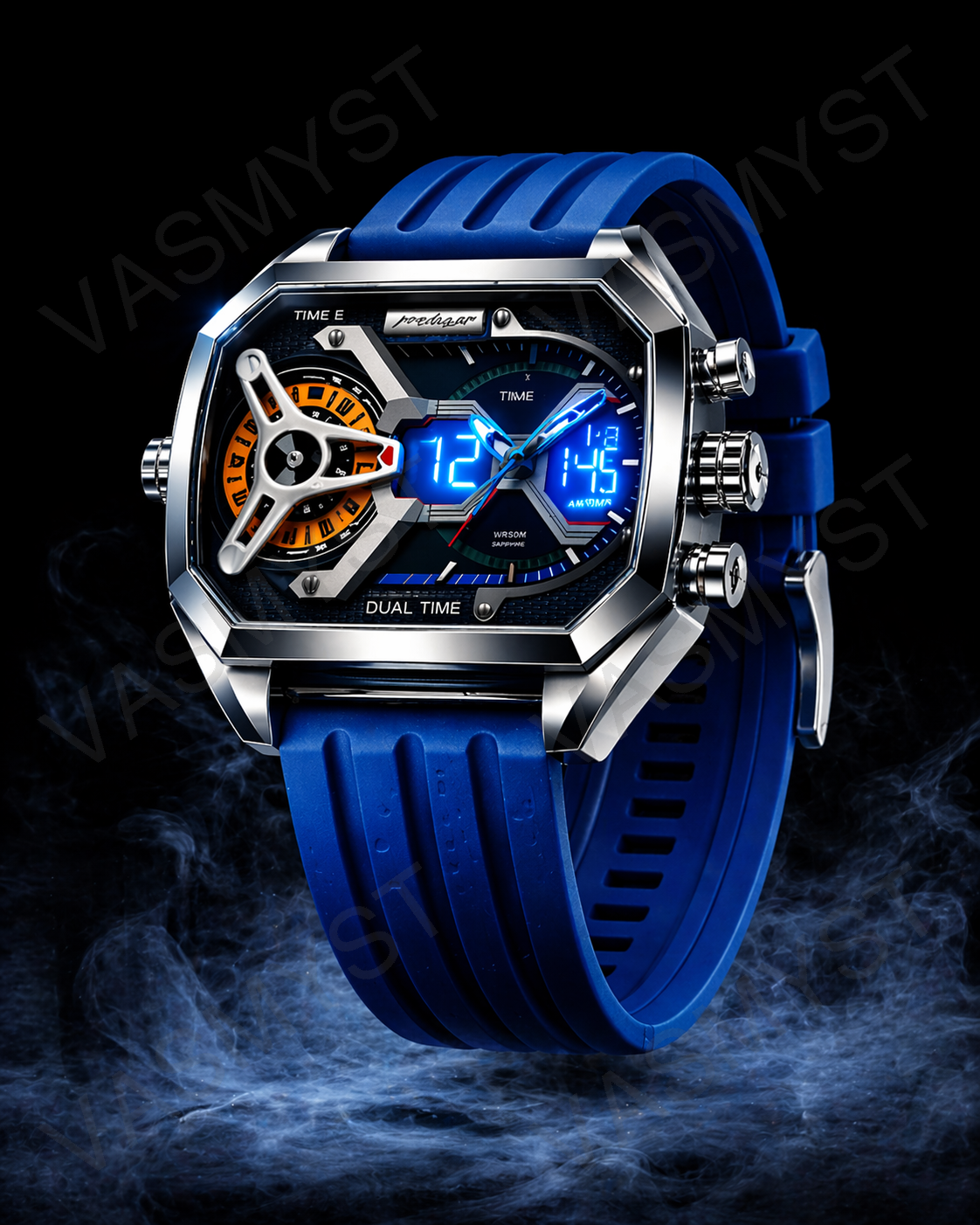 Vasmyst E106 Silver Blue - LED backlight feature