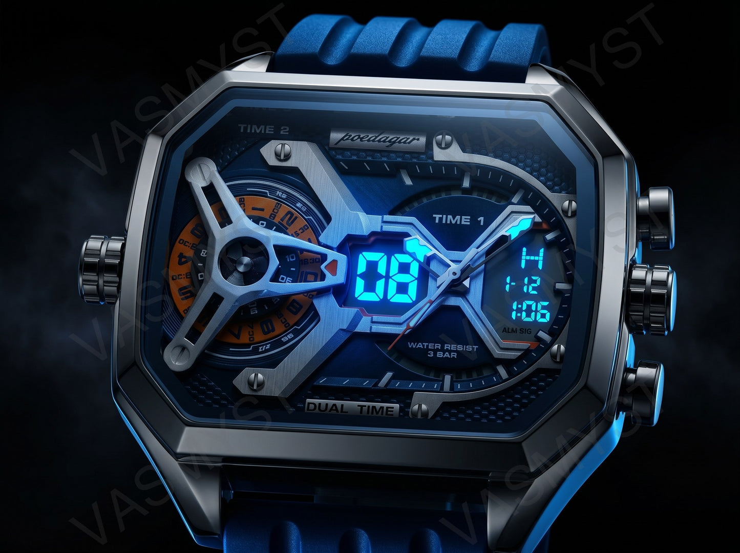 Vasmyst E106 Silver Blue Digital Watch - Cinematic_close-up_of_a_rectangular_202605301302