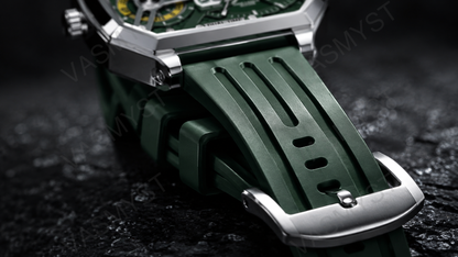 Vasmyst E106 Silver Green Digital Watch - E106_09