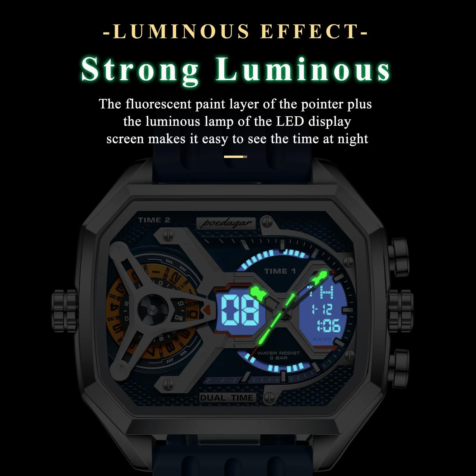 Vasmyst E106 LED Watch - Blue Display Glow